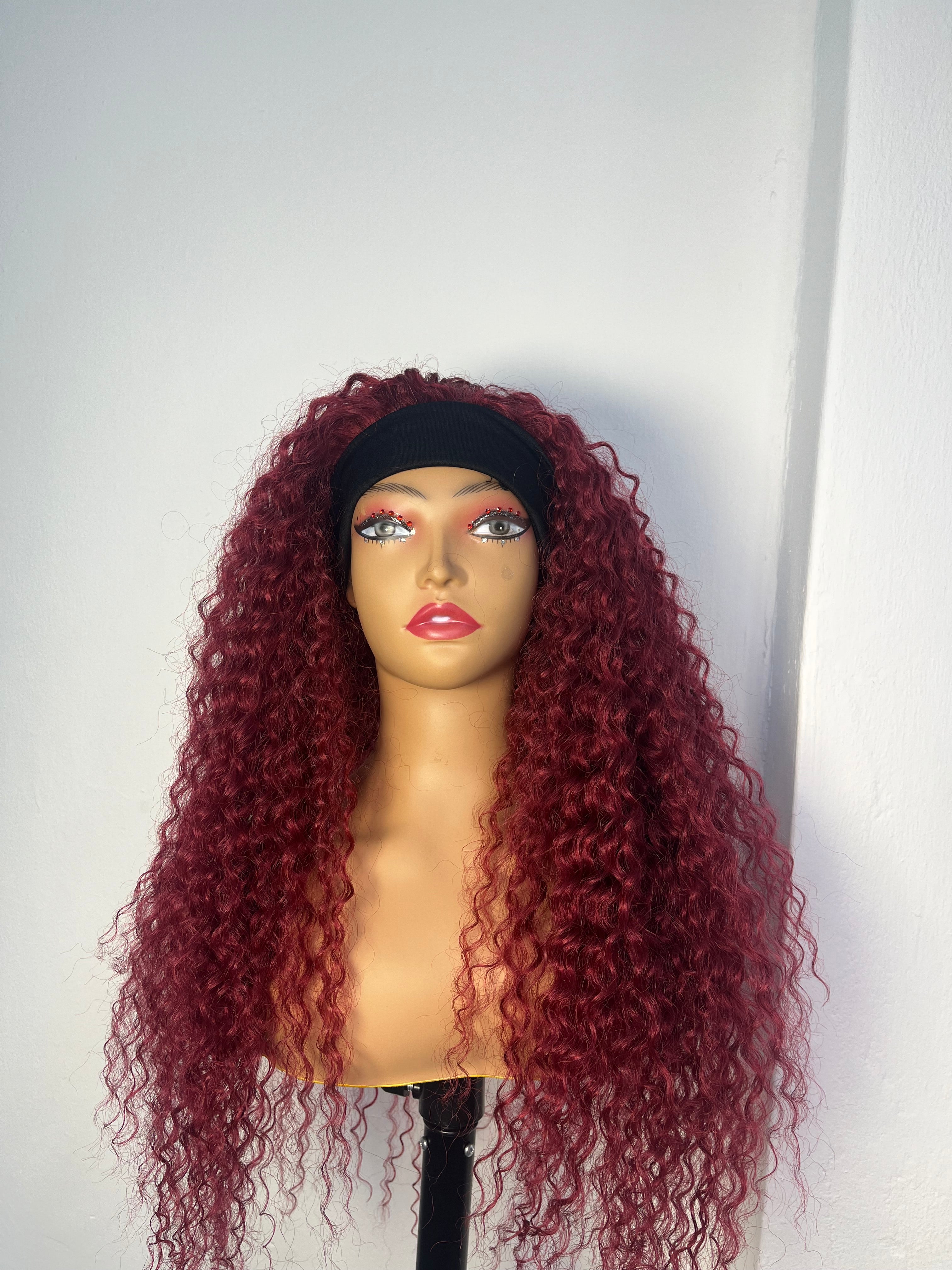Headband Curls Maroon