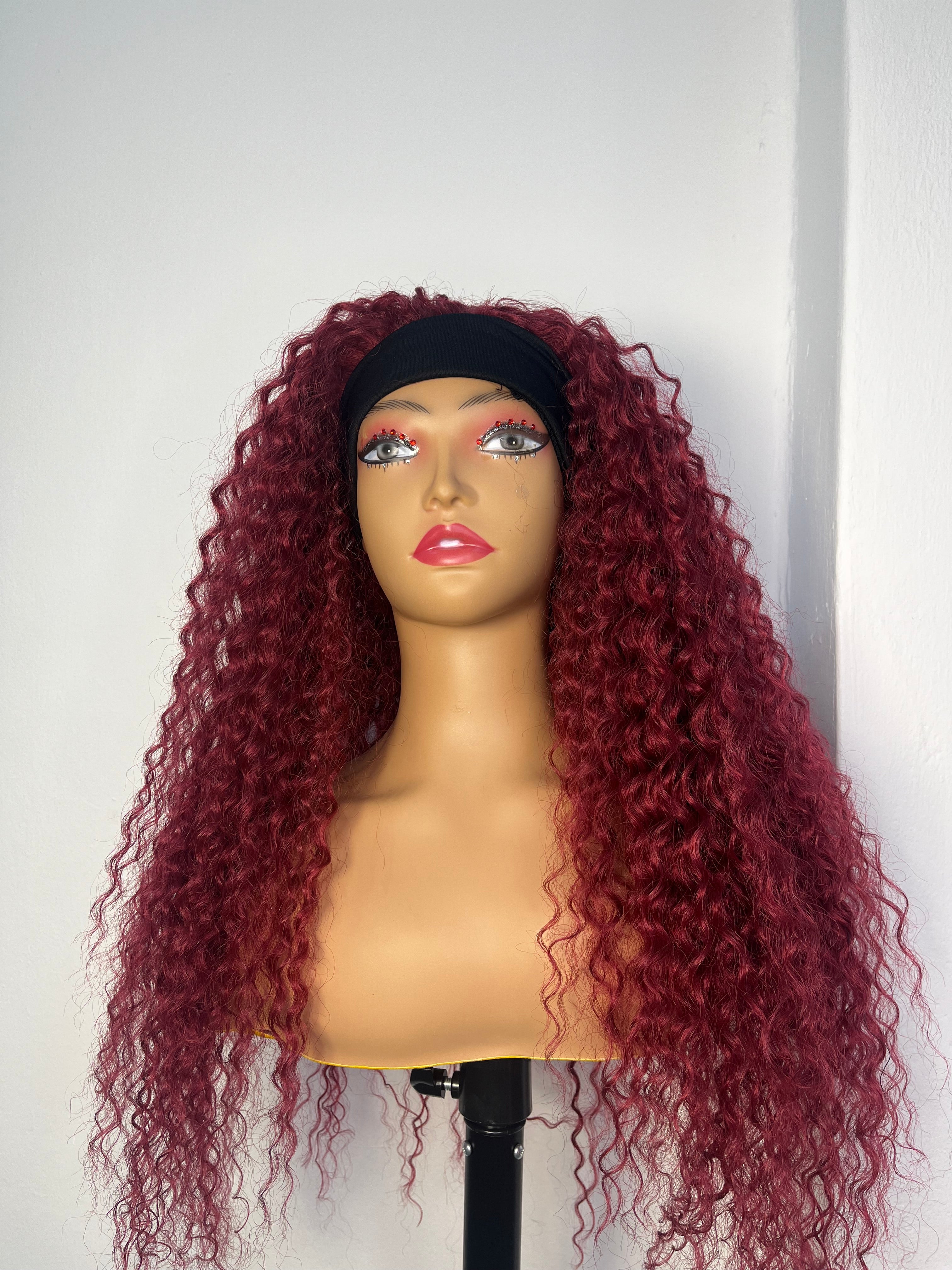 Headband Curls Maroon