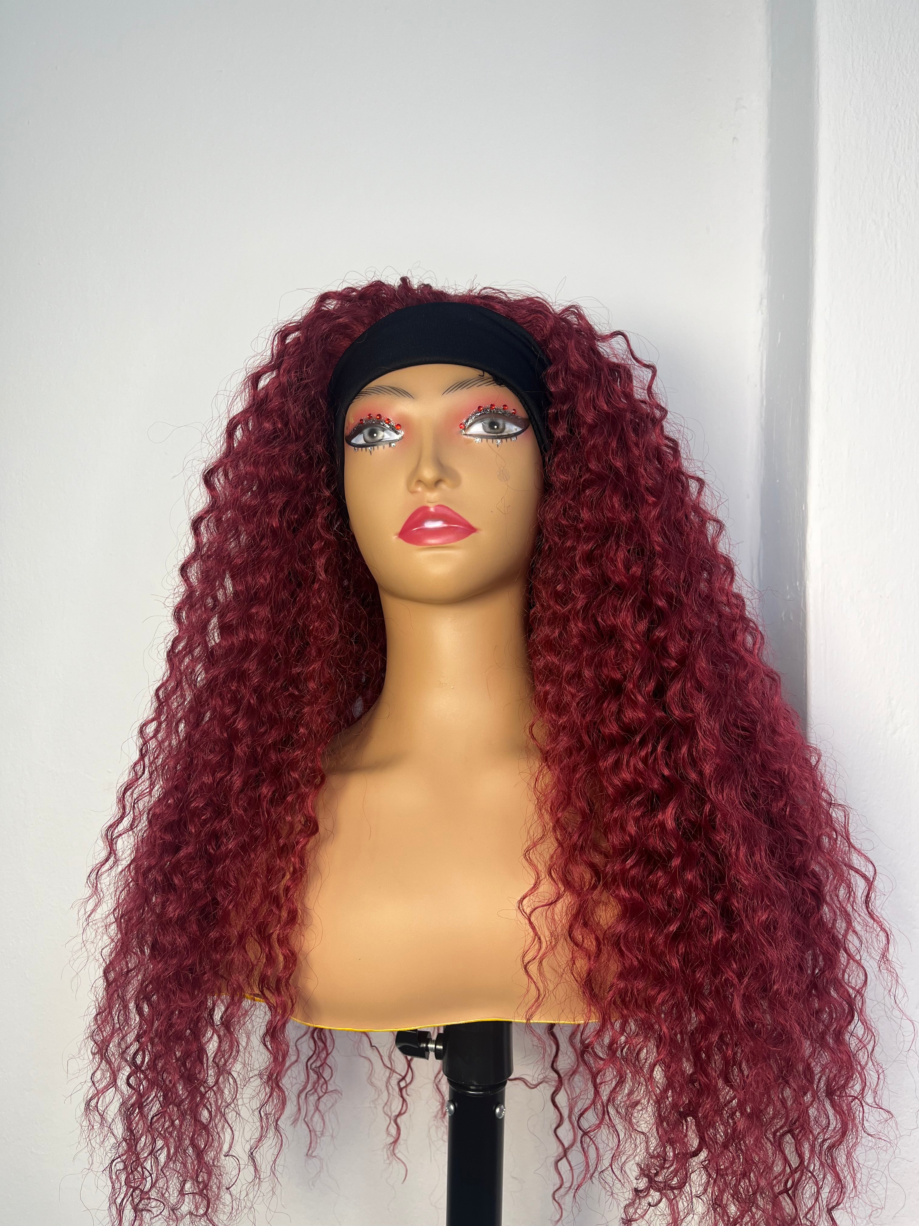 Headband Curls Maroon