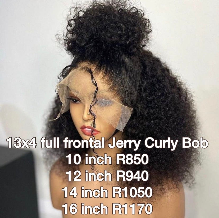 13x4 full frontal Jerry curls bob