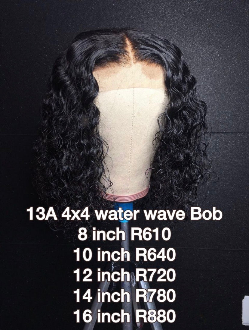 4x4 glueless water wave bob
